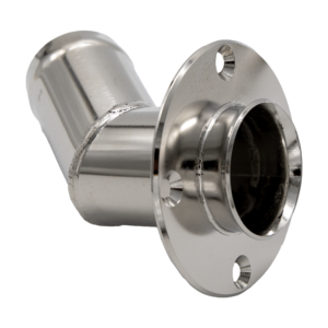 Orbitrade Thru hull exhaust pipe - 45° angle, SS, connection 45 mm